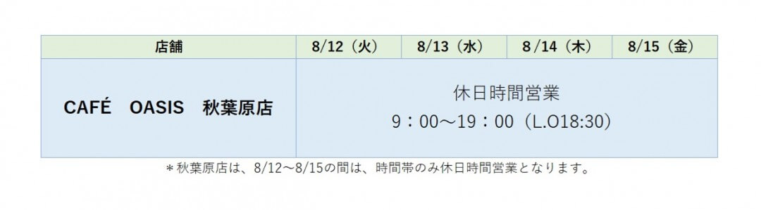 2025年夏期営業時間のご案内